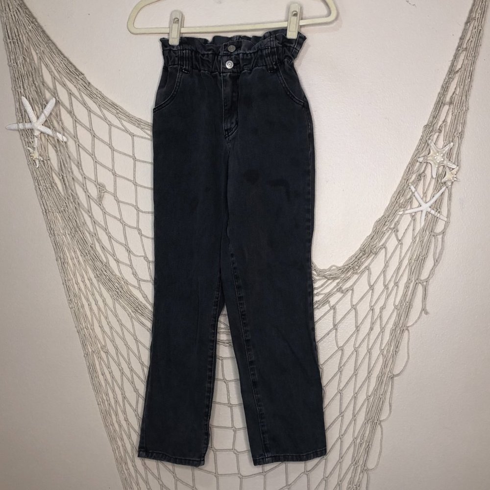 PACSUN Womens Faded Black Paper Bag Waist Mom Jean 23 - Picture 11 of 11